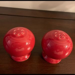 Red Fiestaware Ball Salt & Pepper Shaker EUC
